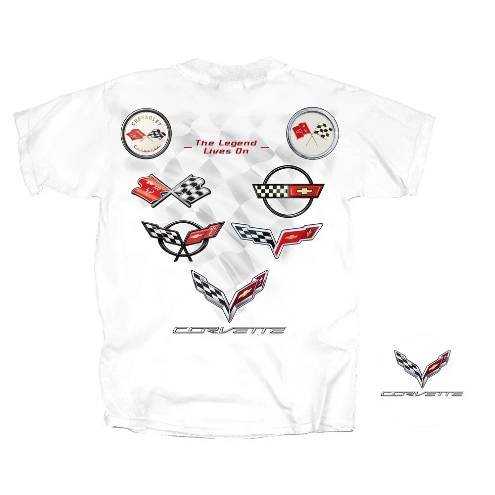 Joe Blow Men's Corvette C1-C7 Flag Collection T-Shirt Size Large